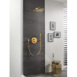 Grohe Rainshower Cosmopolitan 310 Set douche de tête et bras 380 mm, 1 jet, Cool Sunrise Brossé (26066GN0)