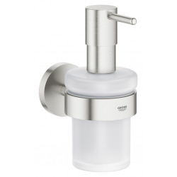 Grohe Essentials Distributeur de savon avec support, Supersteel (40448DC1)