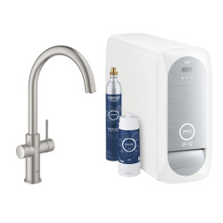 Grohe Blue Home Kit de démarrage Mitigeur bec C Supersteel (31455DC1)