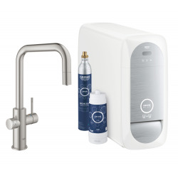 Grohe Blue Home Kit de démarrage Mitigeur bec U Supersteel (31543DC0)