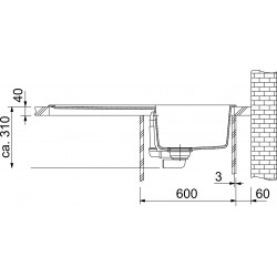 Franke BASIS - Evier Granit BFG 611, 970x500 mm, brun foncé (114.0285.315)