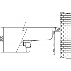 Planar - Inox Évier PPX 210/610-44 TL, 440x512 mm + siphon (127.0203.470)