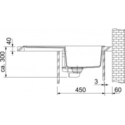 Franke Orion Evier à encastrer en tectonite, 780mmx500mm, Blanc Polaire (OID 611-78)