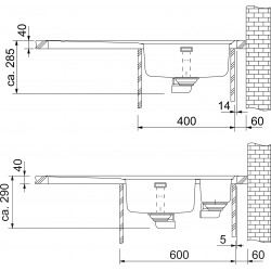 Franke Sinos - Inox évier SNX 211/611 /7, 780x510 mm, droite + siphon (127.0286.280)