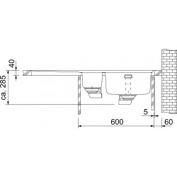 Franke SINOS - Inox évier SNX 251/651 /7, 965x510 mm, droite + siphon (127.0286.291)