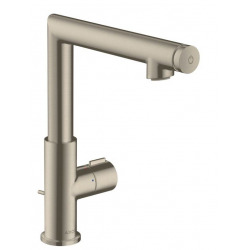 Axor UNO Mitigeur lavabo Select 220 avec tirette et vidage, nickel brossé (45016820)