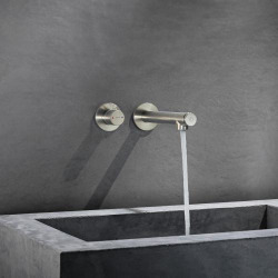 Axor UNO Mitigeur lavabo Select encastré mural, bec 220mm, bonde à écoulement libre, nickel brossé (45113820)