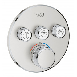 Grohe Grohtherm SmartControl Façade avec Mitigeur Thermostatique pour installation encastrée 3 sorties, Supersteel (29121DC0)