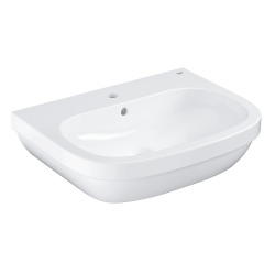 Euro Ceramic Lavabo suspendu 65 cm avec PureGuard, blanc alpin (3932300H)