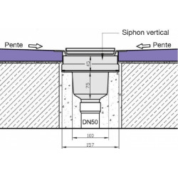 Jackon Receveur de douche à carreler Aqua Décentré 1000x1000x40mm siphon vertical offert (4512093 + 4512008)