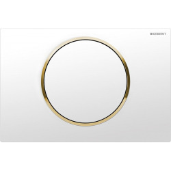 Geberit Sigma10 Plaque de déclenchement pour rinçage interrompable - blanc/or ultra brillant/blanc (115.758.KK.5)