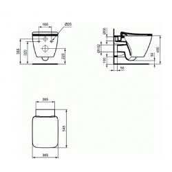 Ideal Standard STRADA II - Cuvette AQUABLADE et abattant ultra-fin avec frein de chute (T359601)