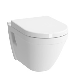 Pack WC GEBERIT DuofixBasic + VITRA Cuvette S50 RimEx avec abattant softclose + Plaque de commande Delta 50 blanc