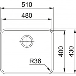 Aton ANX 110-48, 510 x 430, inox (122.0204.649)