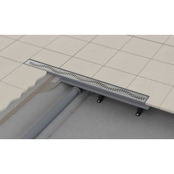 Caniveau de douche simple pour grilles perforées 75 x 14,5 x 8 cm (CPZ8-750M)