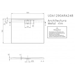 Receveur Architectura Metalrim, 120 x 90, blanc, adherence elevee / classe B / PN18, 1,5