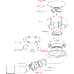 SHOWER WASTE SET, CHROME (A492CR)