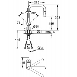 GROHE MINTA MITIGEUR MONOCOMMANDE EVIER