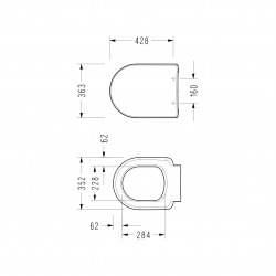 Abattant Serel pour serie SM ou Grohe solido compact (42473000)