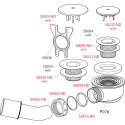 Siphon  pour receveur de douche, chromé 50 (A471CR-50)