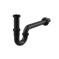 Siphon pour évier DN32 en forme "U" avec écrou raccord 5/4, noir mat (A4320BLACK)