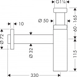 Siphon design Flowstar S noir chromé brossé (52105340)