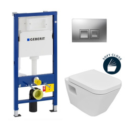 Geberit Pack WC Geberit duofix UP100 + Cuvette Jika (groupe Roca-Laufen) + Plaque de commande