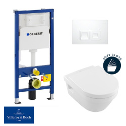 / Villeroy & Boch pack bâti-support UP100 + plaque Delta50 + cuvette Architectura + abattant softclose (ArchitecturaGeberit1)