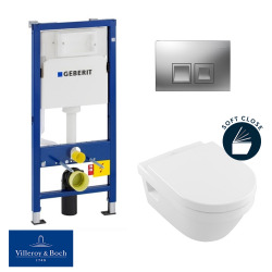 / Villeroy & Boch pack bâti-support UP100 + plaque Delta50 + cuvette Architectura + abattant softclose (ArchitecturaGeberit1)