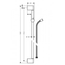 Hansgrohe Unica' Crometta. Barre de douche 0,90m