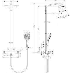 Raindance Select E 300 2jet Showerpipe - EcoSmart