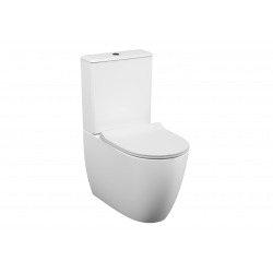 Pack WC à poser sans bride Vitra Sento sortie universelle, raccord d'eau caché, 65 cm, Blanc (VitraSentoRimless)