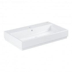 Cube Ceramic Lavabo 80 cm, 800x490 mm, PureGuard, alpine blanc (3946900H)