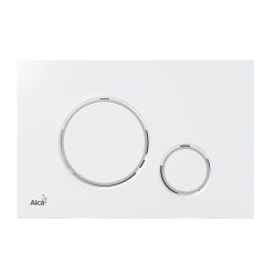 Plaque de commande blanche double touche contour chrome (M770)