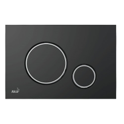 Plaque de commande noire mate double touche contour chrome (M778)