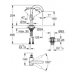 Atrio Mitigeur monocommande, 1/2" pour lavabo Taille M, Hard Graphite brossé (32043003)