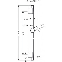 Barre de douche S Puro 90 cm avec flexible de douche (28631670)