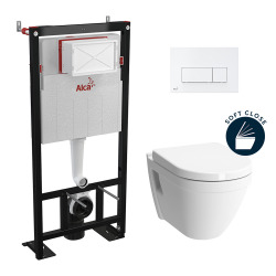 Set complet bati support autoportant + WC suspendu Vitra S50 + plaque double touche blanche (AlcaS50softclose-4)