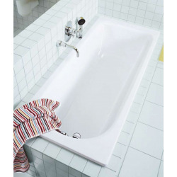 Baignoire Eurowa en acier émaillé blanc alpin avec pieds de bain universels Allround 5030 (119800010001-SET)