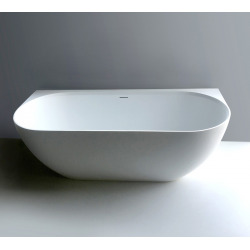 Baignoire îlot Lesly 170x82 cm marbre coulé, blanc (LE1700)