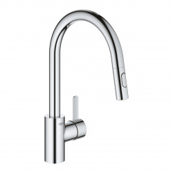 Grohe Eurosmart Cosmopolitan Mitigeur cuisine avec douchette extractible 2 jets, col de cygne, Chrome (31481001)