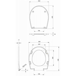 Rekord Abattant de WC dur en duroplast avec inclinaison progressive (K90112000)