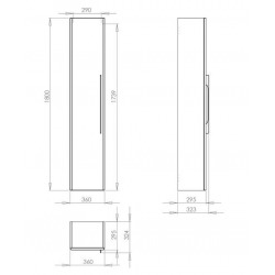 Traffic Armoire latérale 180cm, blanc brillant (88419000)