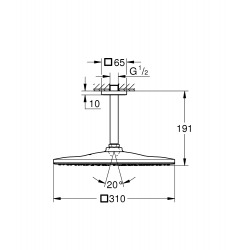 Rainshower Mono 310 Cube ensemble douche de tête et bras plafonnier 142 MM, 1 jet, Hard graphite (26566A00)