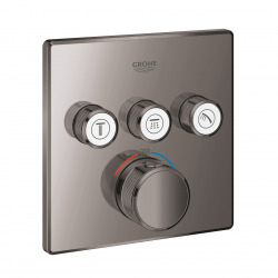 Grohtherm Smartcontrol Thermostatique pour installation encastrée 3 sorties, Hard graphite (29126A00)