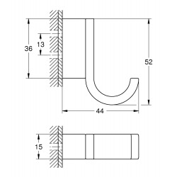 Slection Patère murale, Hard graphite (41039A00)