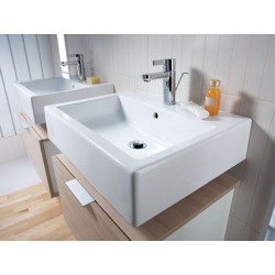 Twins Lavabo rectangulaire 50cm avec bassin rectangulaire, mitigeur et débordement (L51150000)