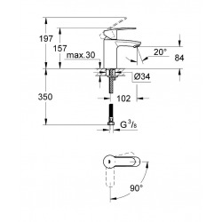 Eurostyle Cosmopolitan - Lot de 2 mitigeurs monocommande 1/2" Lavabo Taille S (2337320E-DUO)