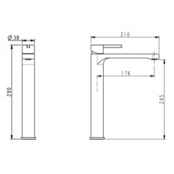 Mitigeur de lavabo XL Fusion sans drain chromé (SATBSFU285TC)