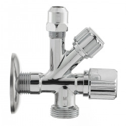 Robinet Cerf-volant combiné - valve de machine à laver 1 / 2x3 / 8x3 / 4 (ET551L)